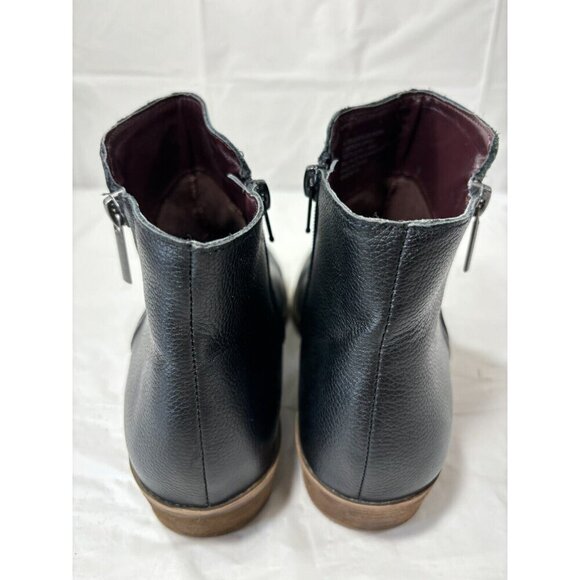 Kensie Ghita Women’s Black Leather Ankle Boots with Side Zip Size 8.5 M - Picture 3 of 12